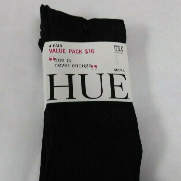 Hue Black Luster Socks 4 Pairs Pack One Size Women's - Picture 1 of 5